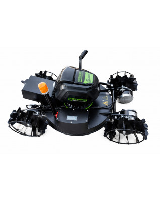 Diaľkovo ovládaný mulčovač - kosačka GREENWORKS AKU na diaľkové ovládanie pre extrémne svahy pre maximálny sklon až do 70°