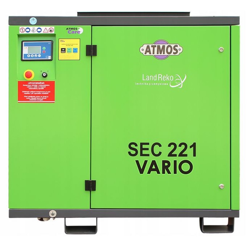 Kompresor skrutkový ATMOS SEC 221 Varrio s frekvenčným meničom 22 kW, 7,5/10/13 bar, 3.9/3.2/2.4 m3/min