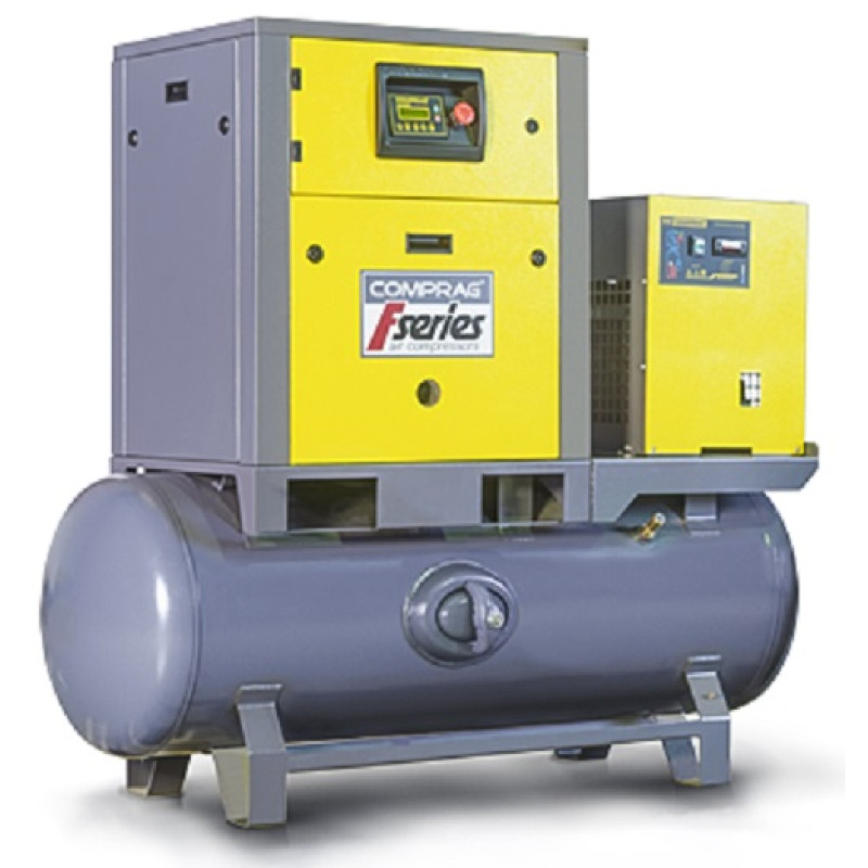 skrutkový kompresor COMPRAG Nemecko FRD-0410-270 4 kW 10 bar 0,53 m3/min sušič vzdušník 270 LTR