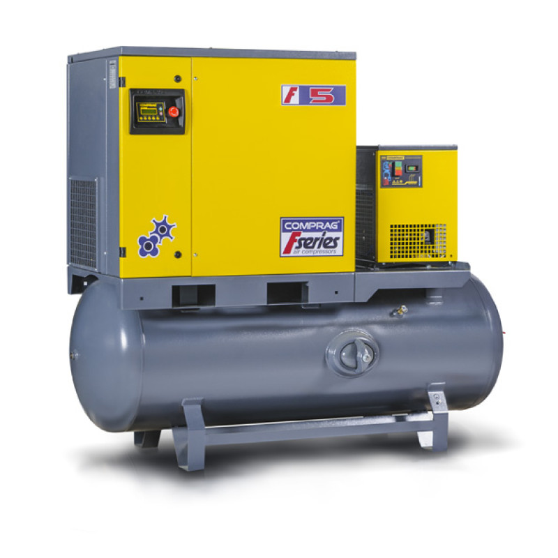 skrutkový kompresor COMPRAG Nemecko FRD-0510-500 5,5 kW 10 bar 0,65 m3/min sušič vzdušník 500 LTR