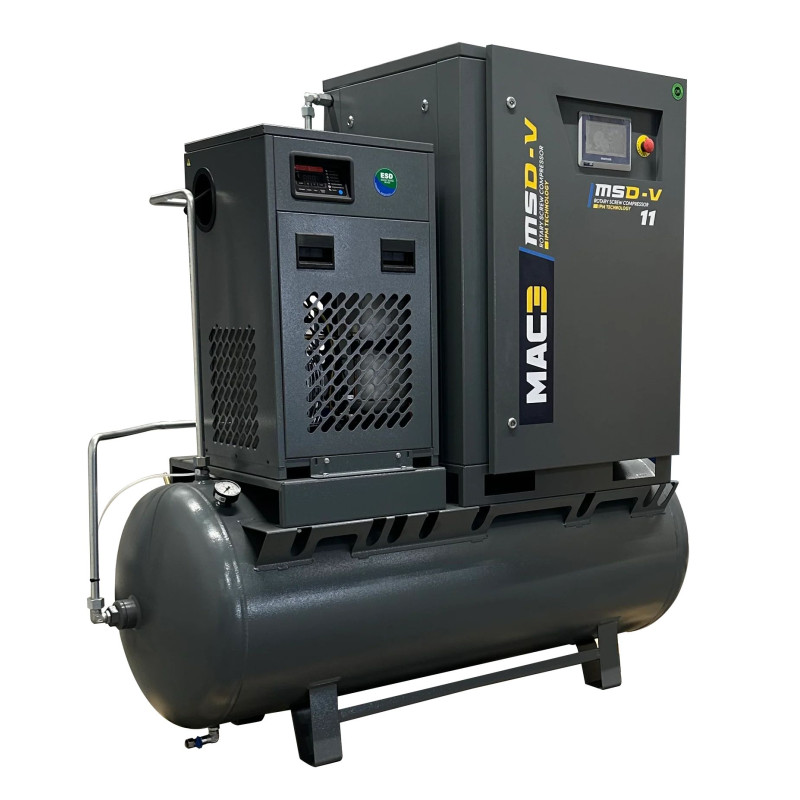 skrutkový kompresor MAC-3 MSD-V 11 PM LASER COMPACT s frekvenčným meničom 11 kW, 0,38 - 0,78 m3/min, 20 bar pre rezanie laserom