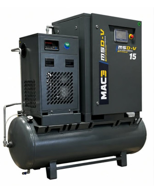 skrutkový kompresor MAC-3 MSD-V 15 PM LASER COMPACT s frekvenčným meničom 15 kW, 0,28 - 1,38 m3/min, 16 bar pre rezanie laserom
