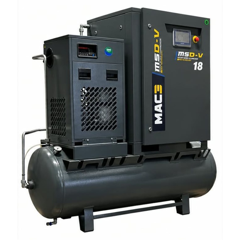 skrutkový kompresor MAC-3 MSD-V 18 PM LASER COMMPACT s frekvenčným meničom 18 kW, 1,38 - 2,05 m3/min, 16 bar pre rezanie laserom