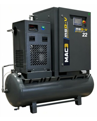 skrutkový kompresor MAC-3 MSD-V 22 PM LASER COMPACT s frekvenčným meničom 22 kW, 1,04 - 2,39 m3/min, 16 bar pre rezanie laserom