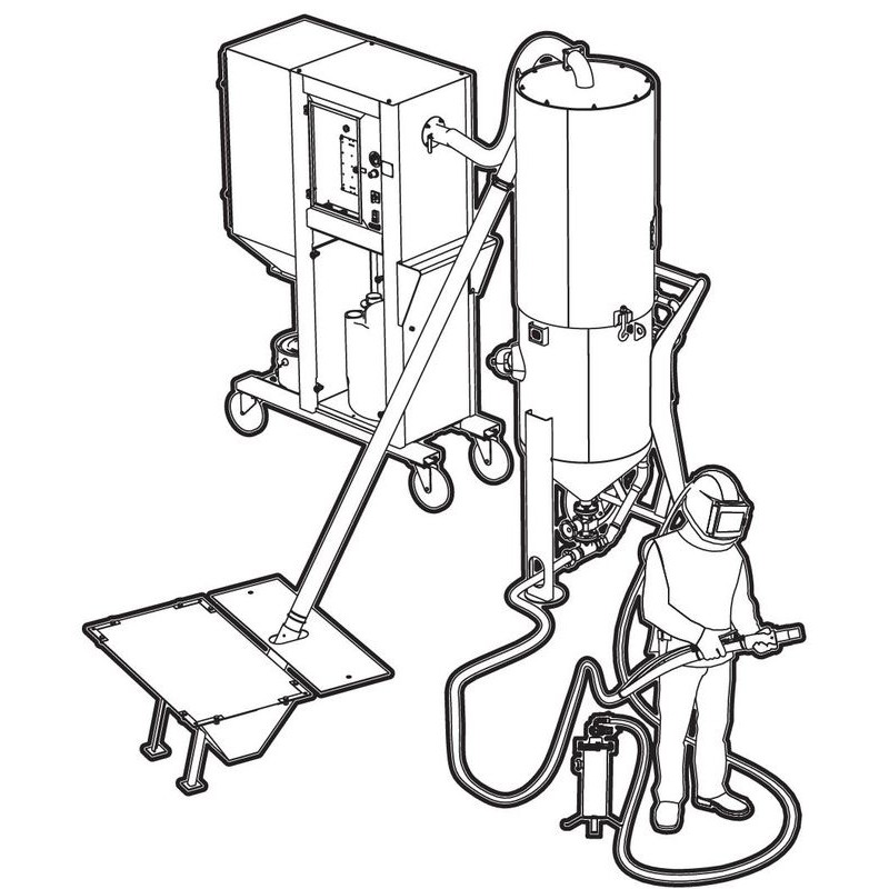 Pieskovačka mobilná - Separátor / Recyklátor abraziva CONTRACOR VAC-5 / Recyklácia abraziva