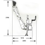 Podkop - rýpadlo s lyžicou BOWELL BH6 do 35 hp KAT I. VH175cm 