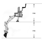 Podkop - rýpadlo s lyžicou BOWELL BH6 do 35 hp KAT I. VH175cm 