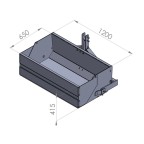 Vyklápací prepravný box, nakladač DELEKS BUCKET-120-H, hydraulické vyklápanie