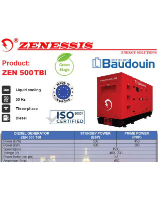 Elektrocentrála - Diesel generator ZENESSIS - ZEN 500 TBI diesel BAUDOUIN 400 kW